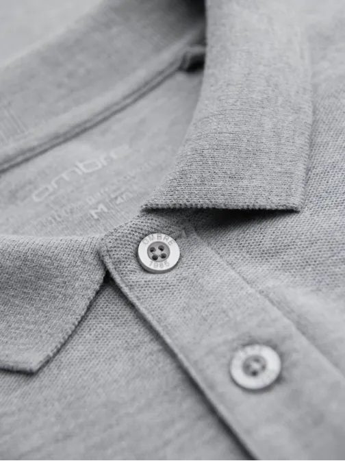 Siva polo majica z dolgimi rokavi V4 POBL-0162