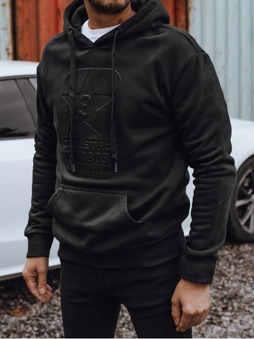 Črna sodobna moška majica s kapuco