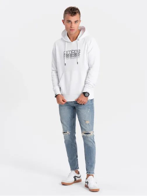 Originalni bel pulover z napisom V1 SSPS-0153