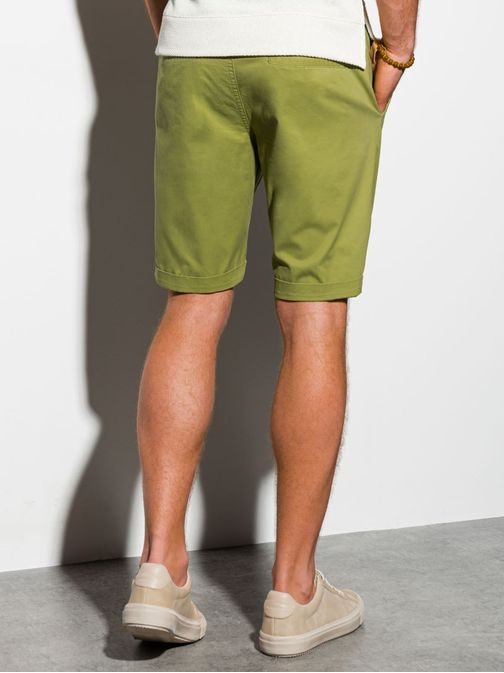 Preproste kratke hlače v zeleni barvi W243