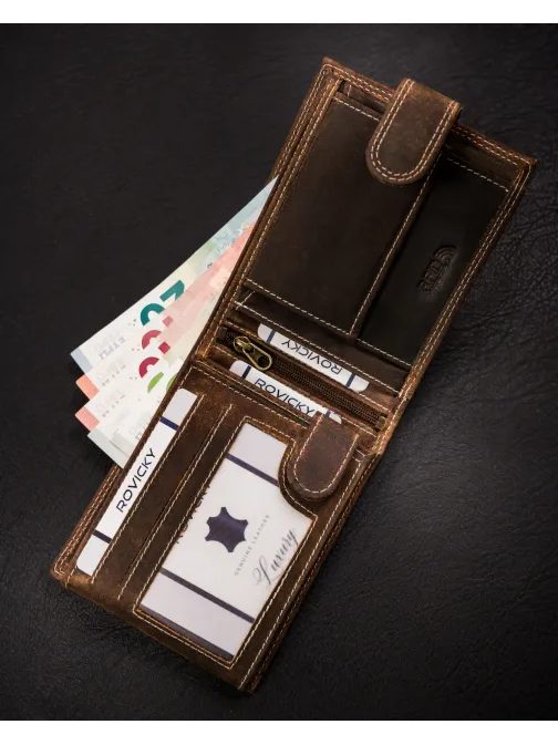 Moška usnjena denarnica v rjavi barvi WILD