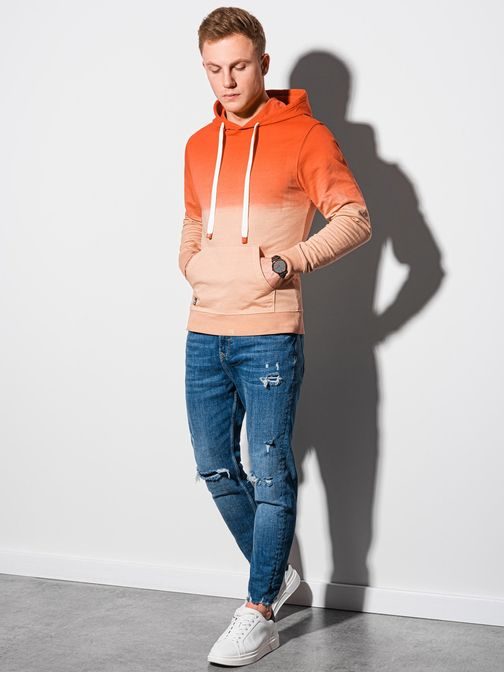 Trendovski pulover v oranžni barvi B1148