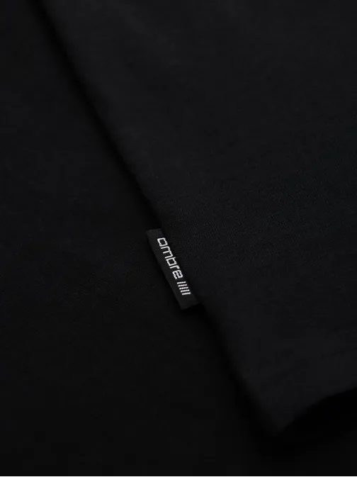 Moška črna majica z geometrijskim potiskom V1 TSPT-0260