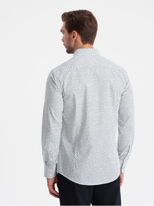 Edinstvena bela srajca s trendovskim vzorcem V2 SHCS-0140