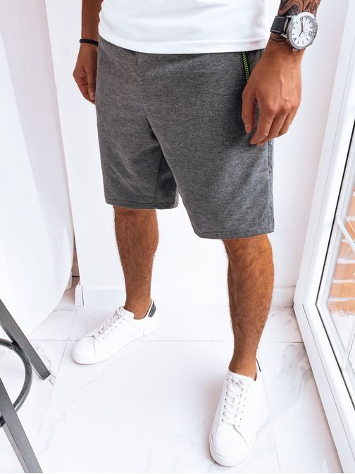 Udobne moške kratke hlače za poletje temno sive barve