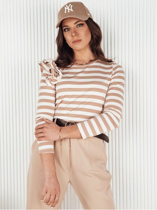 Ženska bež črtasta bluza Moras
