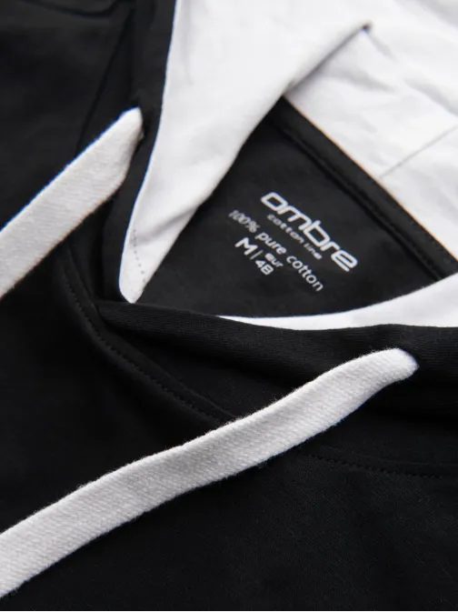 Edinstvena črna majica s kapuco  V9 TSCT-0256