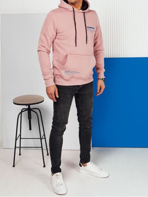 Atraktiven rožnati pulover z napisom