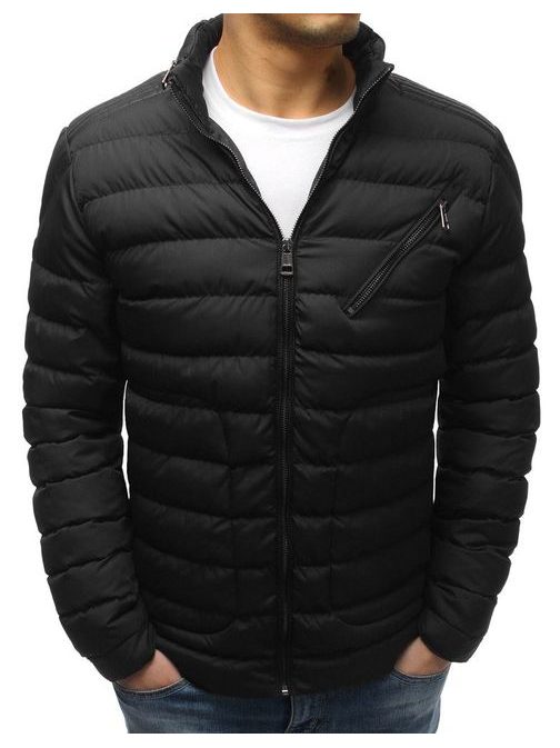 Modna črna zimska jakna s skrito kapuco