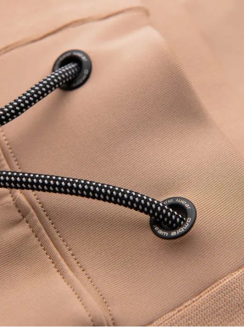 Moške bež športne hlače s kontrastno obrobo V4 PASK-0229