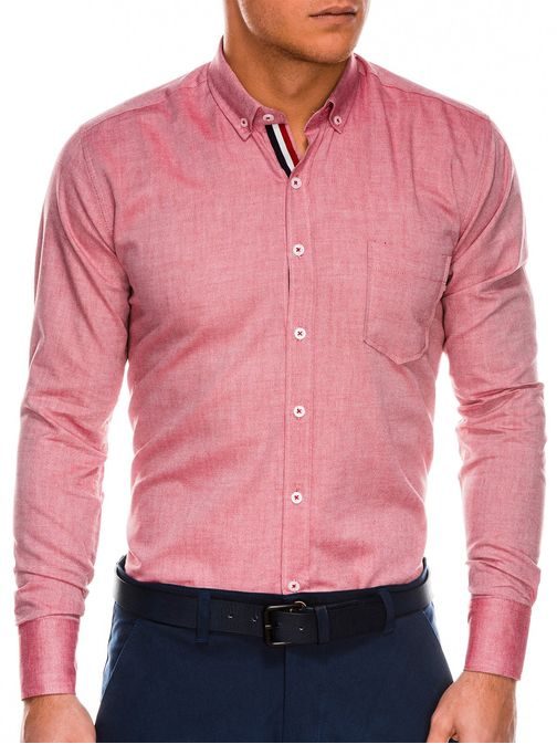 Trendovska rdeča moška srajca k490