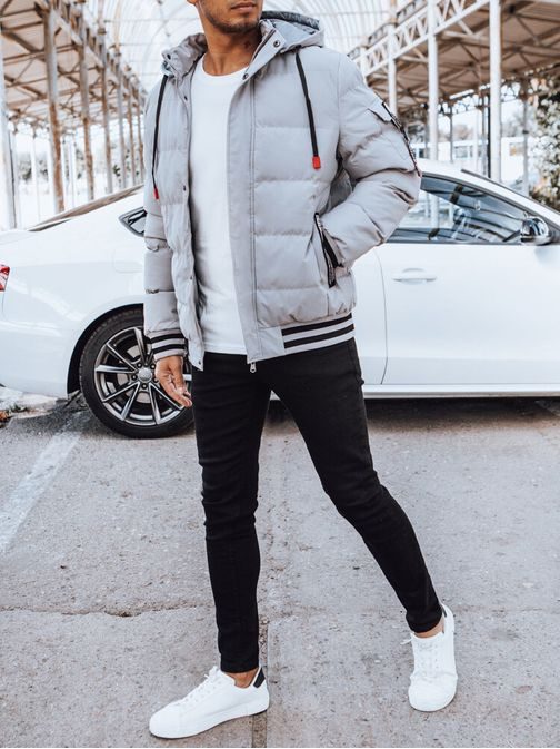 Trendovska zimska jakna v sivi barvi