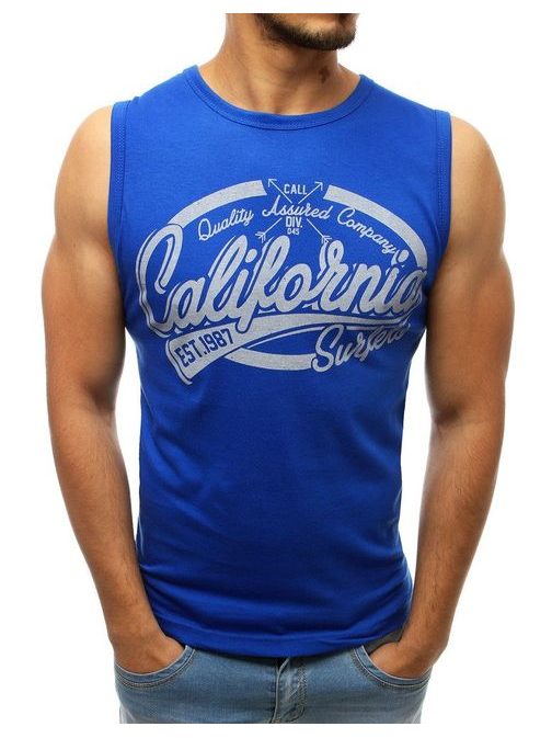 Modra bombažna majica CALIFORNIA