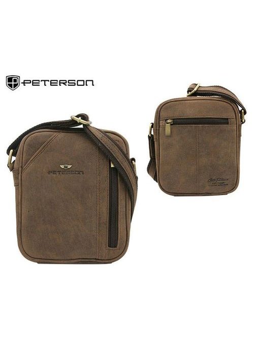 Moderna temno rjava usnjena torba Peterson