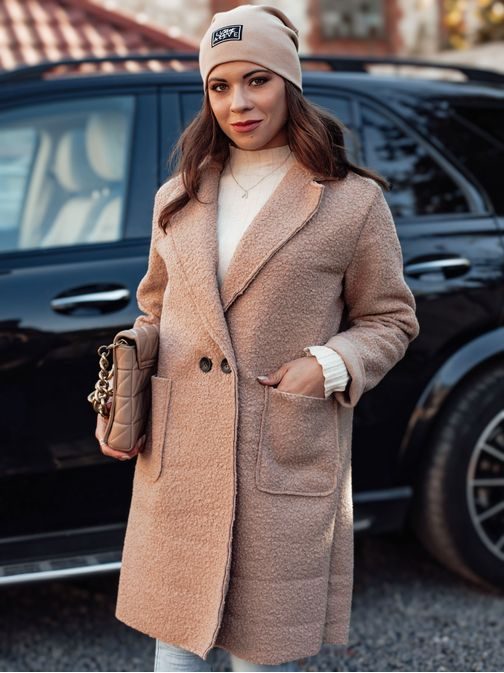 Ženski oversized bež dolg plašč Baralite