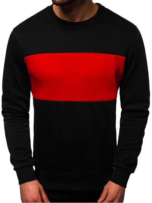Črno rdeč preprost pulover JS/2010Z