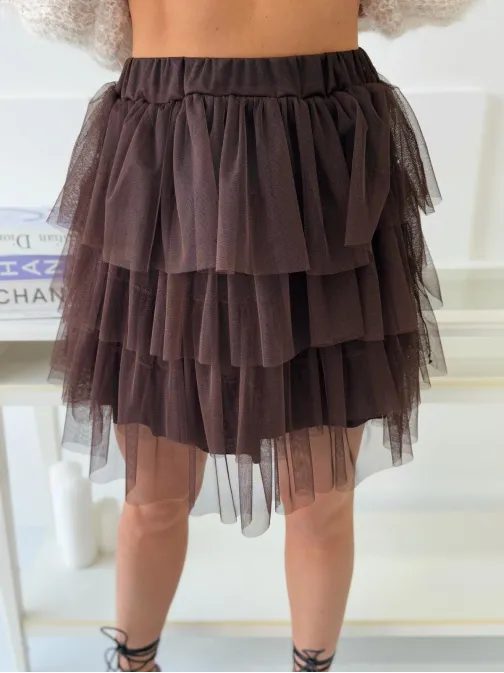 Modno rjavo mini krilo GLR017