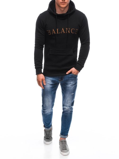 Strukturirani črn pulover Balance B1665