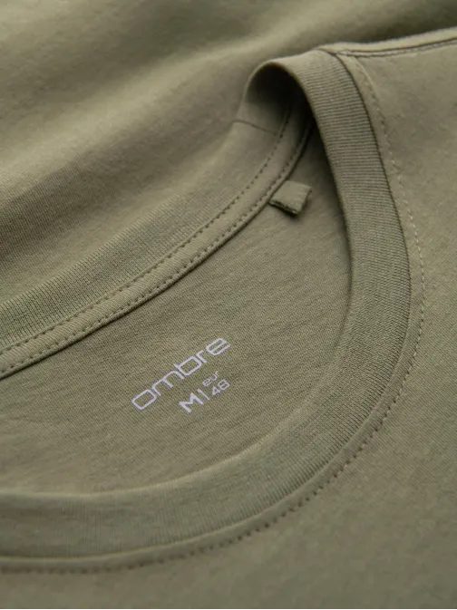 Olivno zelena majica z motorističnim potiskom V2 TSPT-0125