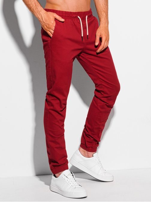 Udobne rdeče jogger hlače P1091