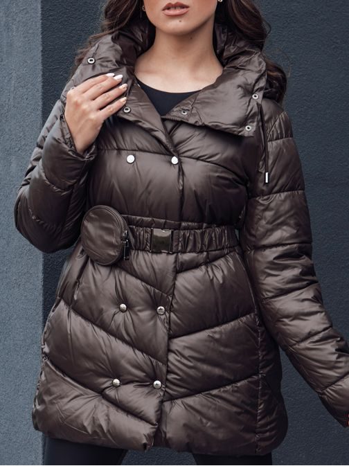 Trendovska mokka prešita ženska jakna Bloom