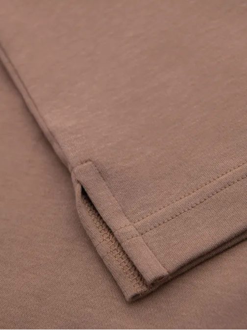 Moška rjava polo majica z zadrgo V3 POSS-0148