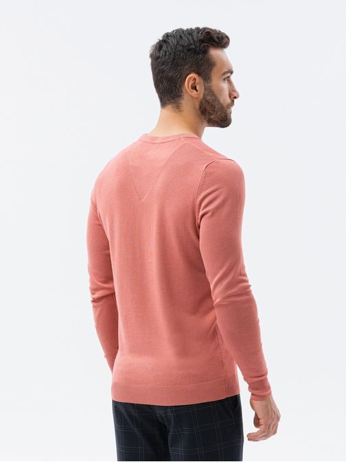 Rožnat pulover z V-izrezom E191