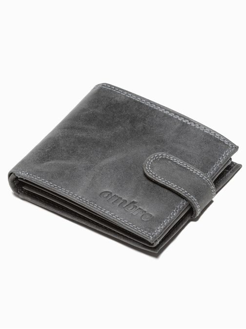 Usnjena črna denarnica z zaponko A087