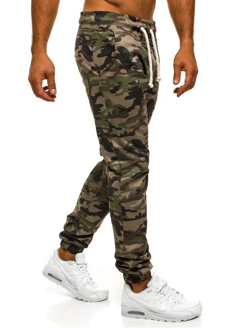 Vojaške jogger hlače v zeleni zasnovi ATHLETIC 367