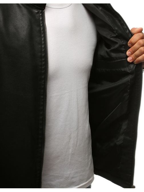 Originalna jakna iz umetnega usnja črna