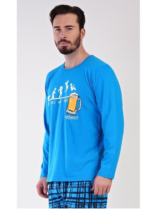 Dolga turkizna moška pižama Filip