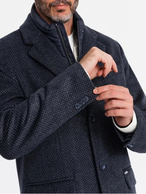 Edinstven temno moder moški plašč V1 COWC-0121