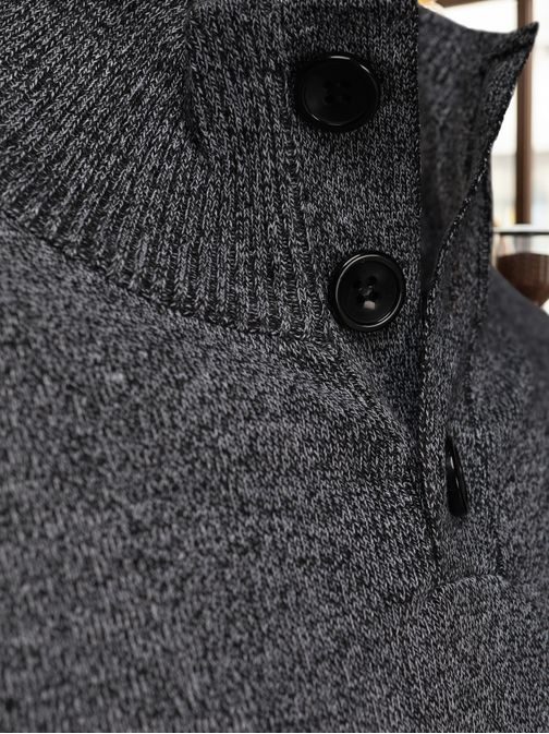 Eleganten moški siv pulover z gumbi