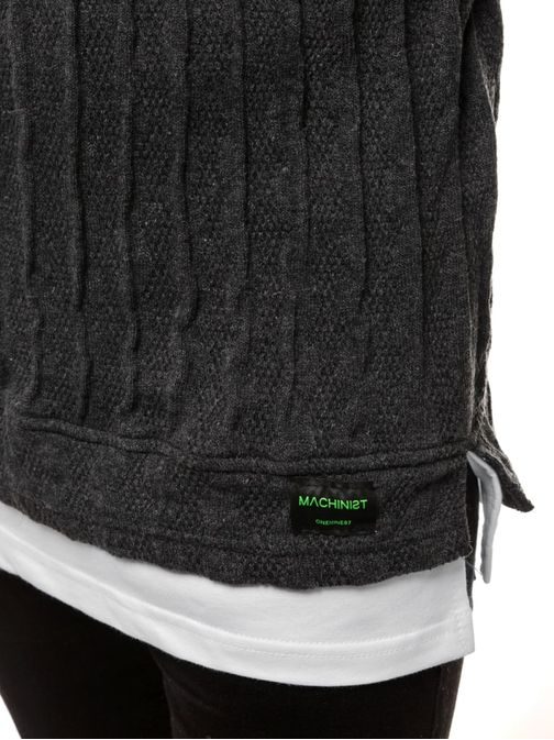 Trendovski grafit moški pulover MACH/2137