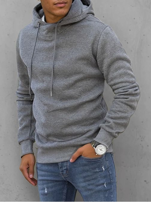 Temno siv pulover s kapuco v originalnem dizajnu