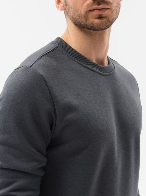Preprost temno siv pulover brez kapuce B978