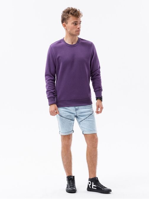 Preprost pulover brez kapuce v vijolični barvi B978