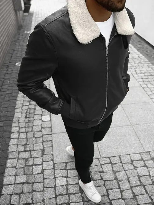 Stilska črna sky jakna s kožuhom JB/JP1178