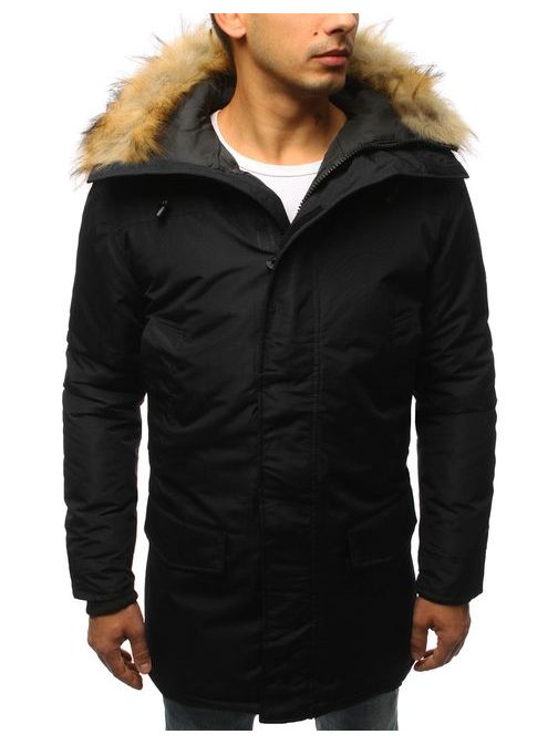 Črna zimska jakna z dvojnim zapenjanjem