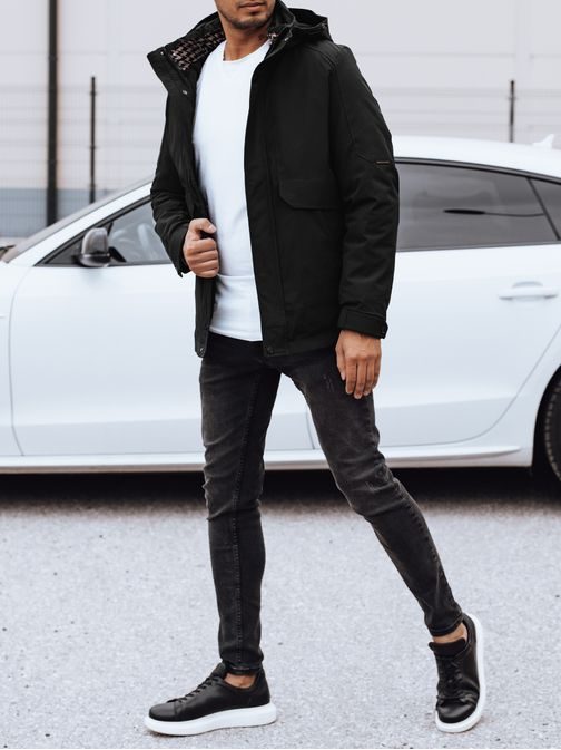 Modna črna zimska moška jakna