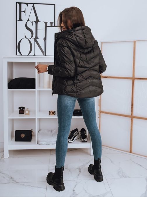 Ženska črna prešita jakna Malla