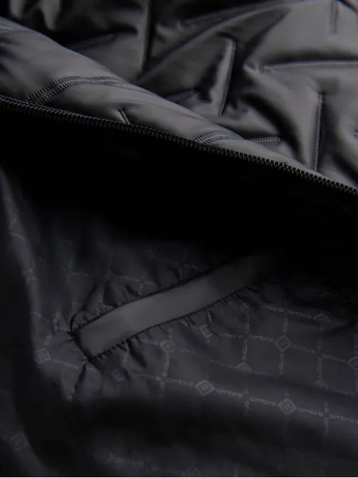 Črna bomber jakna z vzorcem V1 JALP-0196