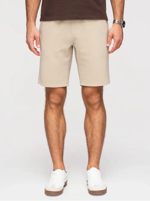 Pletene bež moške kratke hlače V1 SRSK-0124