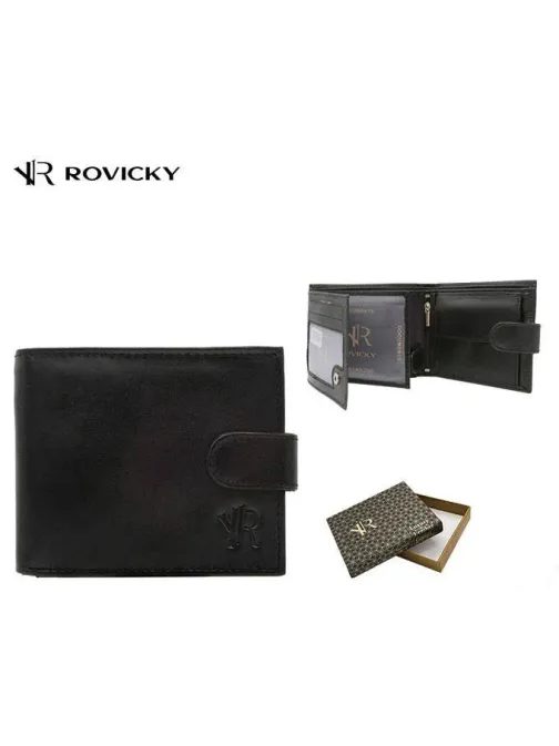 Trendovska črna moška denarnica z zaponko