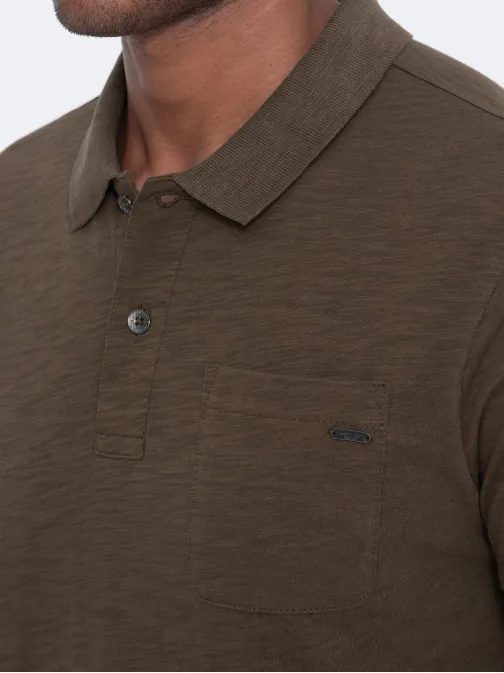 Modna olivno zelena polo majica V5 S1744