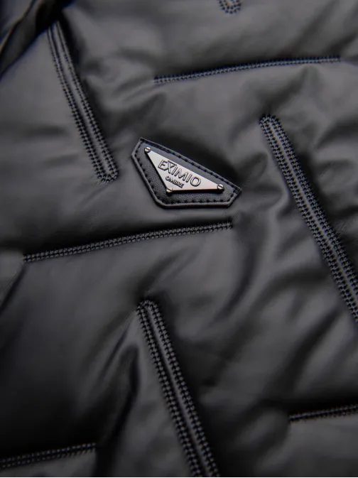 Črna bomber jakna z vzorcem V1 JALP-0196