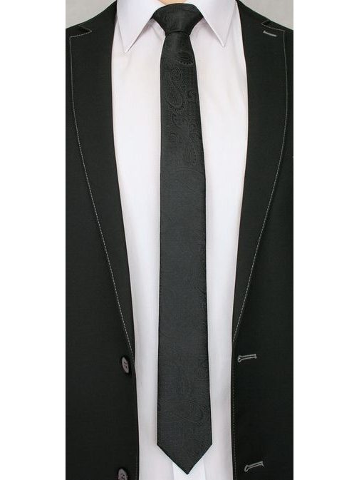 Modna vzorčasta črna kravata