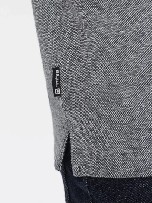 Črna polo majica s kontrastnim ovratnikom V1 POSS-0109