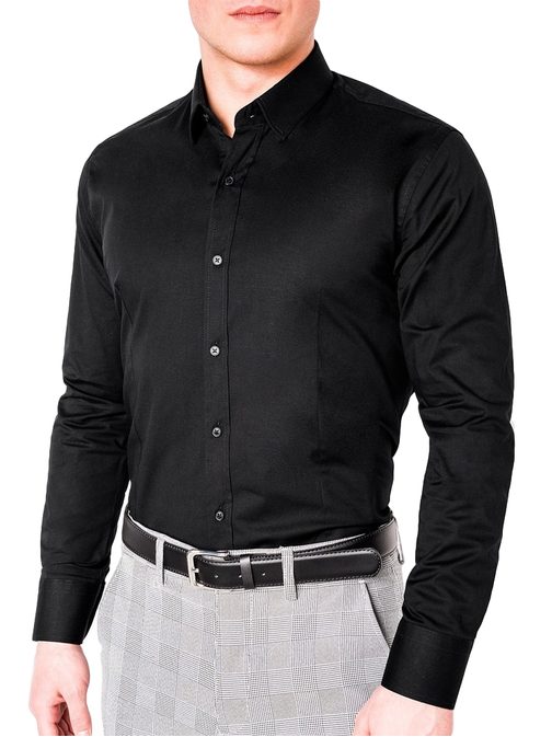 Preprosta črna elegantna srajca k219