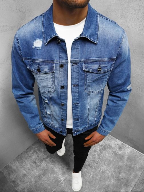 Jeans stilska nebeško modra jakna brez kapuce NB/MJ506B